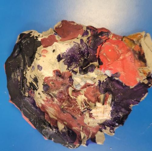 The children's cubism journey: -cubism portraits-- sugar paper designs --clay cubism-